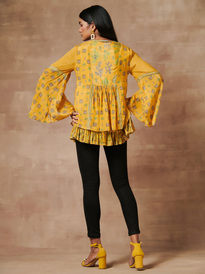 Darkha Yellow Flared Top