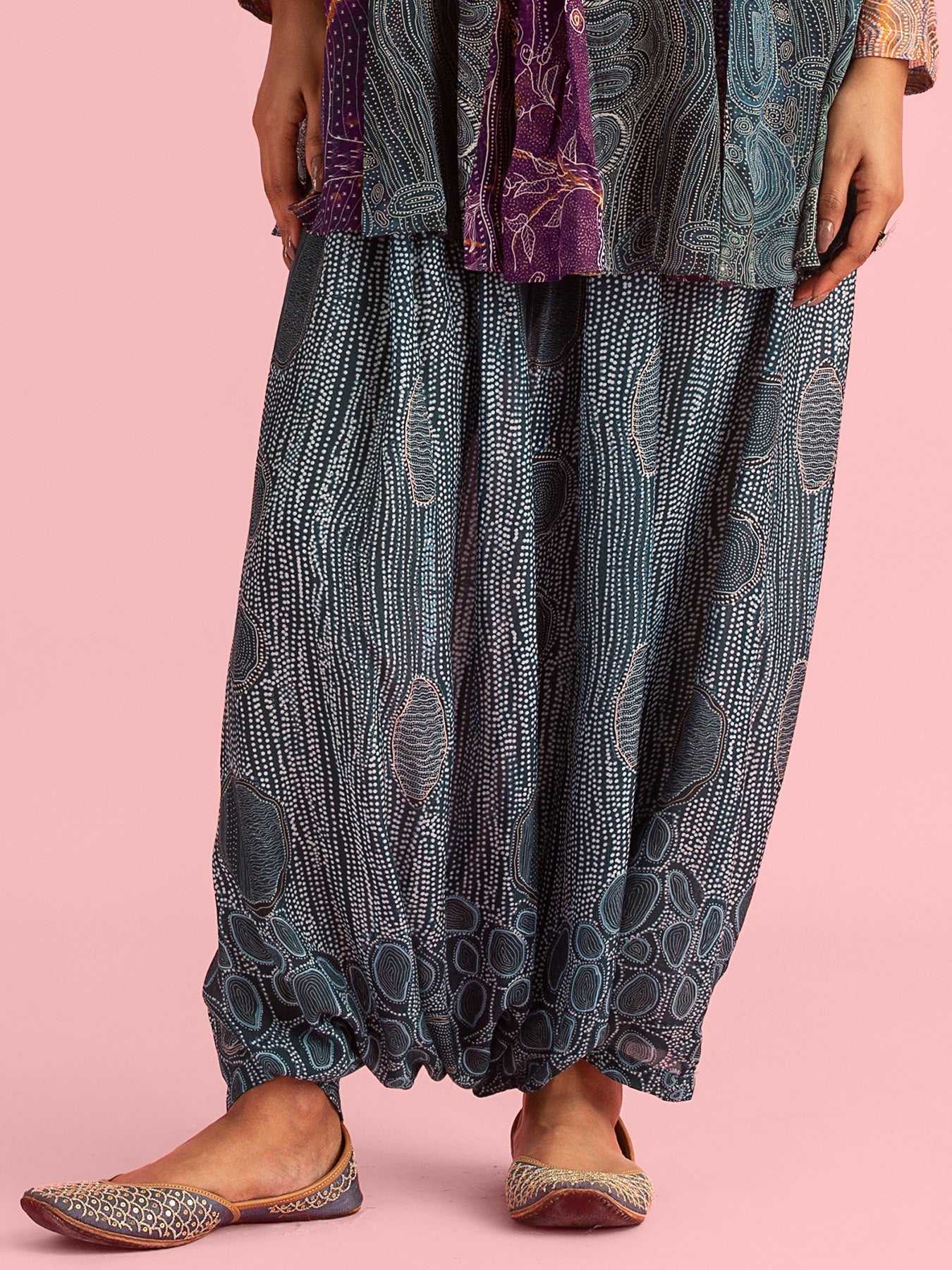 Dark Blue Abstract Pant