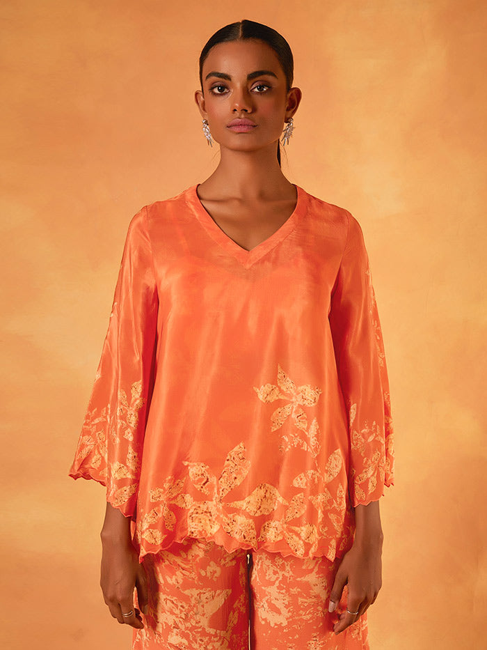 Orange Flared Top | Shop Saundh