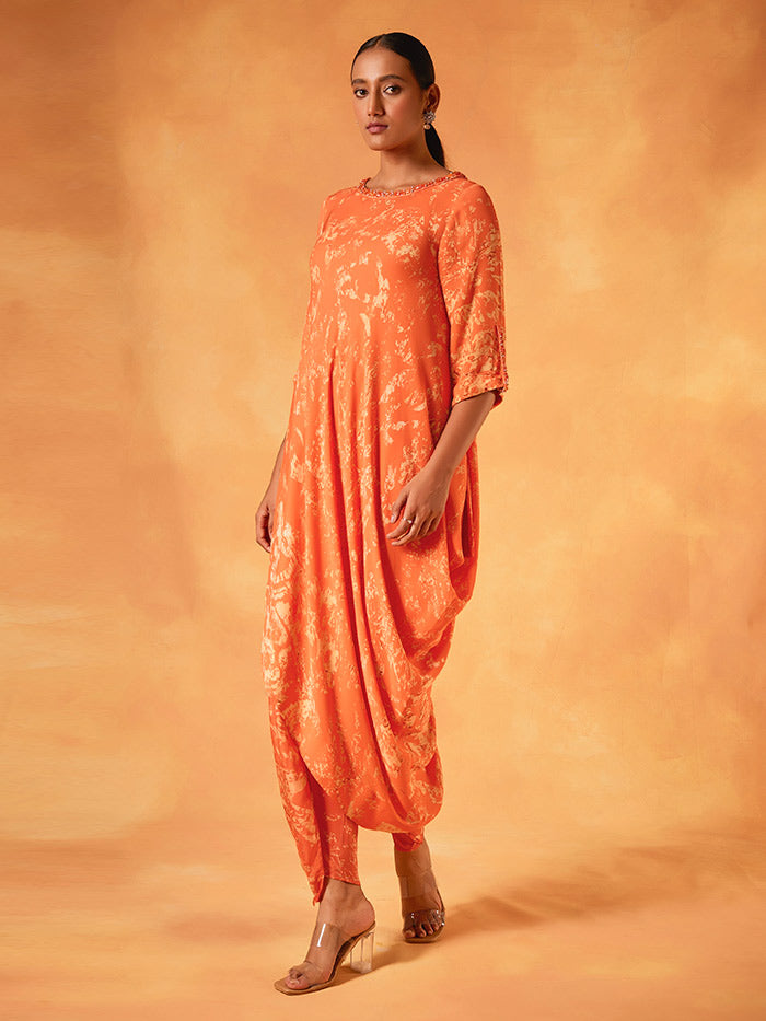 Orange Asymmetrical Tunic | Shop Saundh