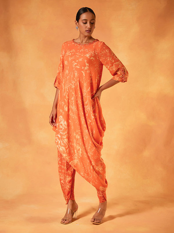 Orange Asymmetrical Tunic | Shop Saundh