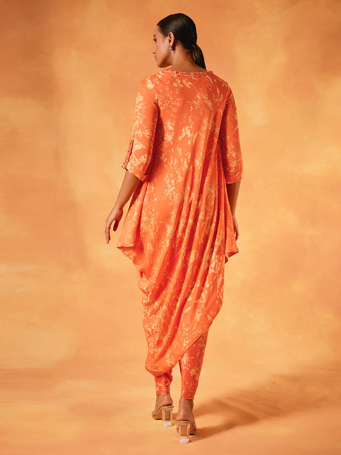 Orange Asymmetrical Tunic | Shop Saundh