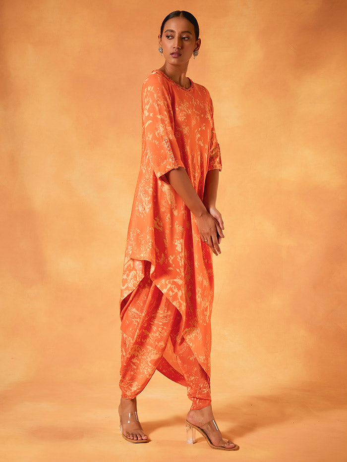 Orange Asymmetrical Tunic | Shop Saundh