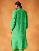 Green Printed Shirt Tunic | Shop Saundh