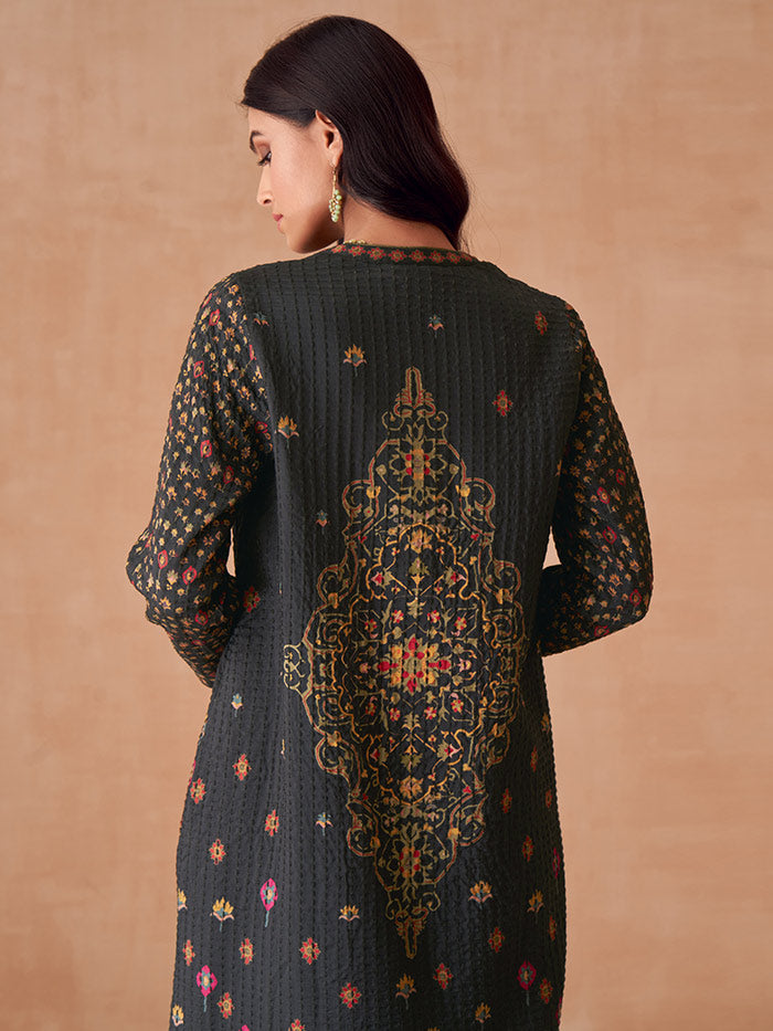 Black Printed Jacket | Shop Saundh