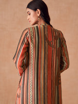 Brown Printed Jacket | Shop Saundh