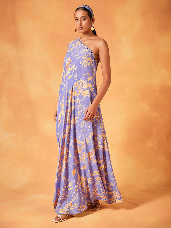 Off-shoulder Dress with Side Slit | Shop Saundh