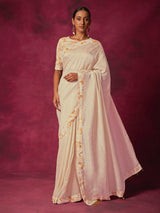 Off White Printed Saree | Shop Saundh