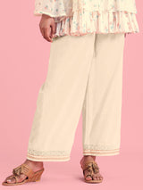 Off White Cotton Pant | Shop Saundh
