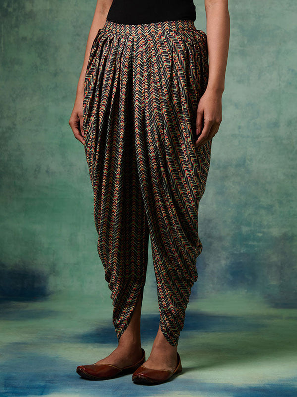 Black Printed Dhoti Pants | Shop Saundh