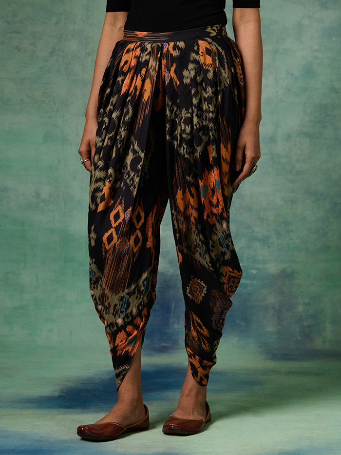Black Printed Saira Dhoti | Shop Saundh
