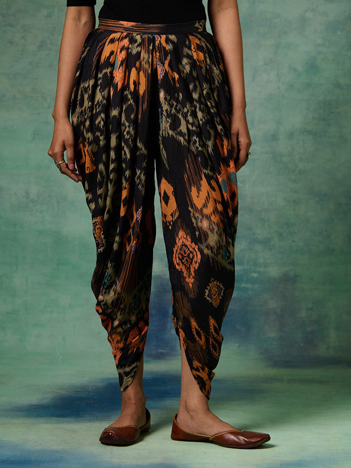 Black Printed Saira Dhoti | Shop Saundh