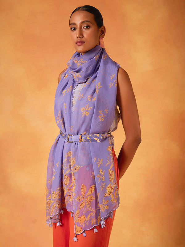Ivory Organza Stole | Shop Saundh
