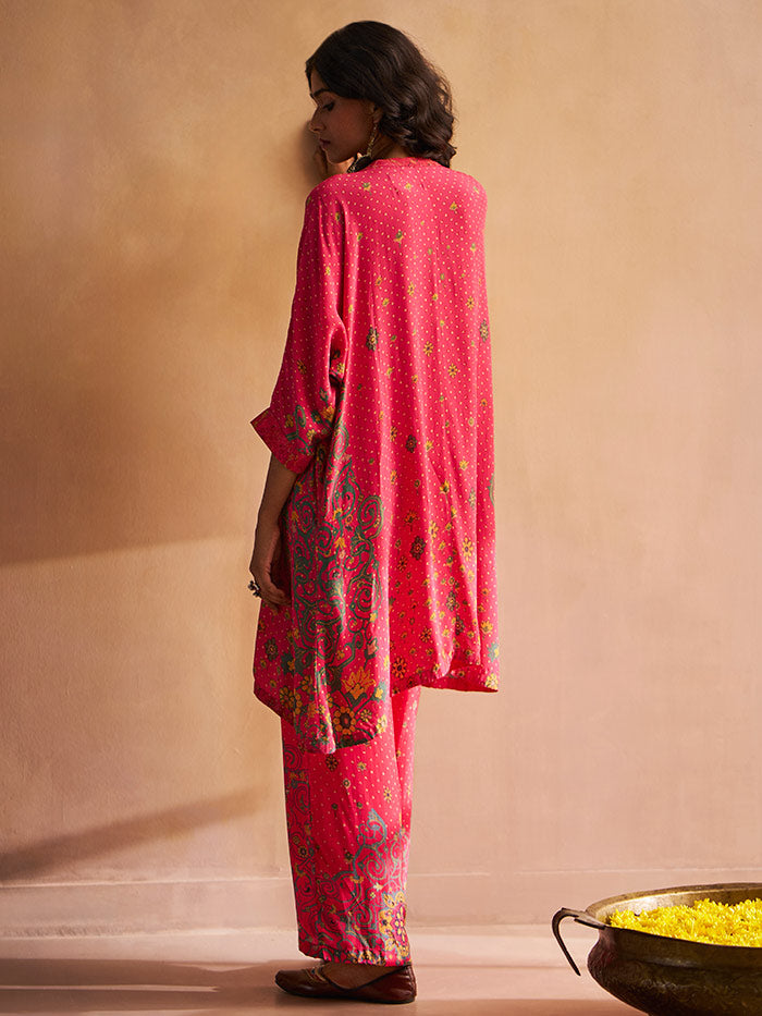Pink Printed Kurta Set | Shop Saundh