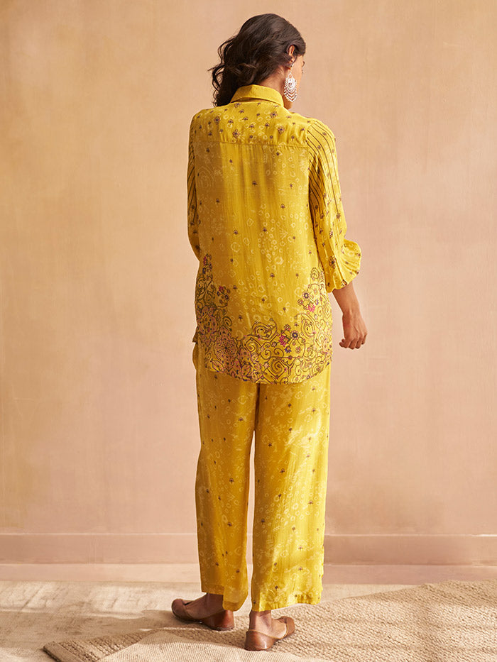 Yellow Printed Co-ord Set | Shop Saundh