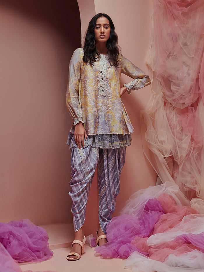 Yellow and Grey Kurta Set | Shop Saundh