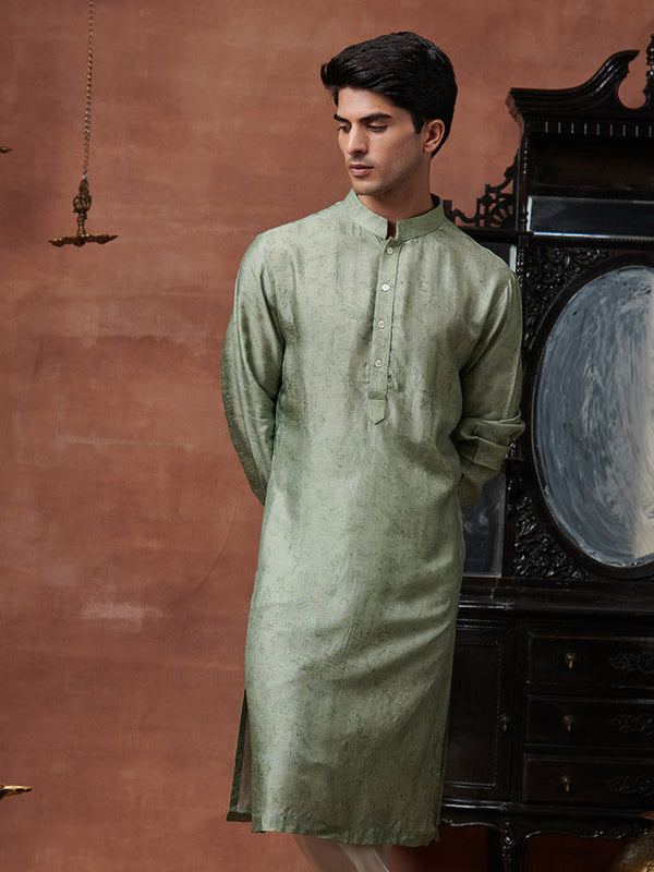 Mint Round Neck Winter kurta