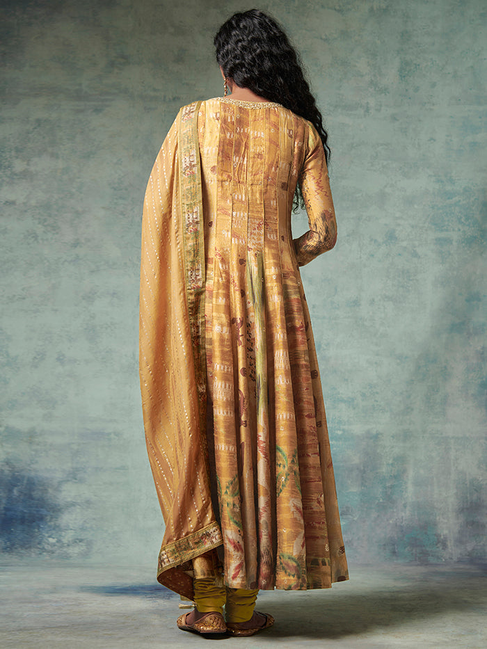 Yellow Anarkali Kurta Set with Dupatta | Shop Saundh