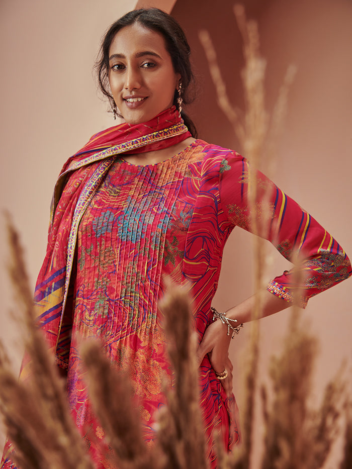 Konyak Pink Kurta Set with Dupatta