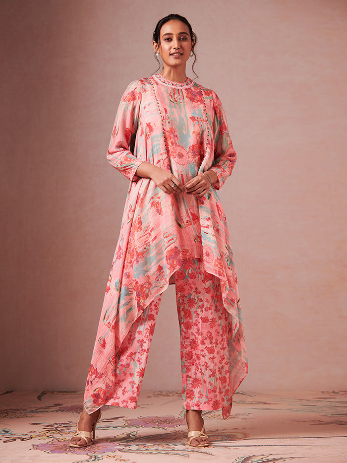 Pink Kurta & Palazzo Set | Shop Saundh