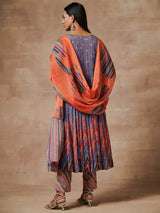 Purple Orange Anarkali Set with Dupatta | Shop Saundh