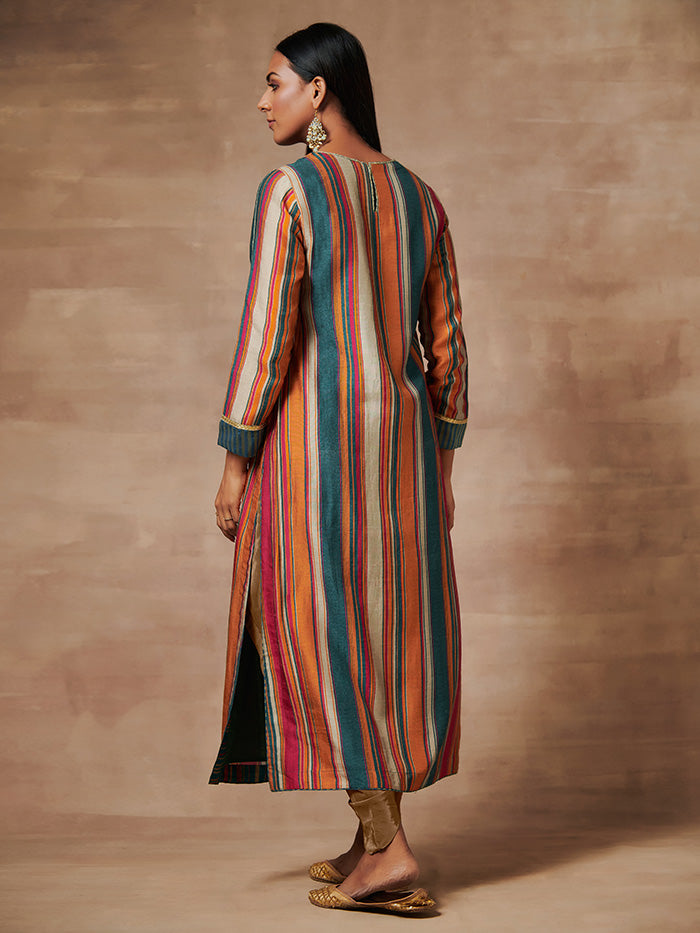 Multistriped Kurta Set with Dupatta | Shop Saundh