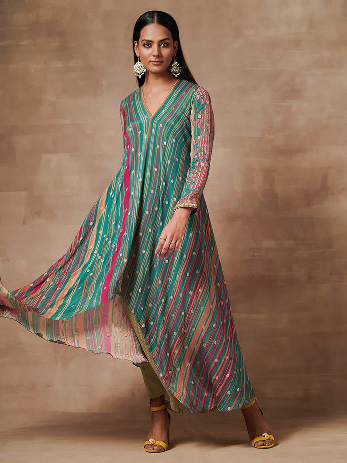 Green Blue Kurta Set | Shop Saundh