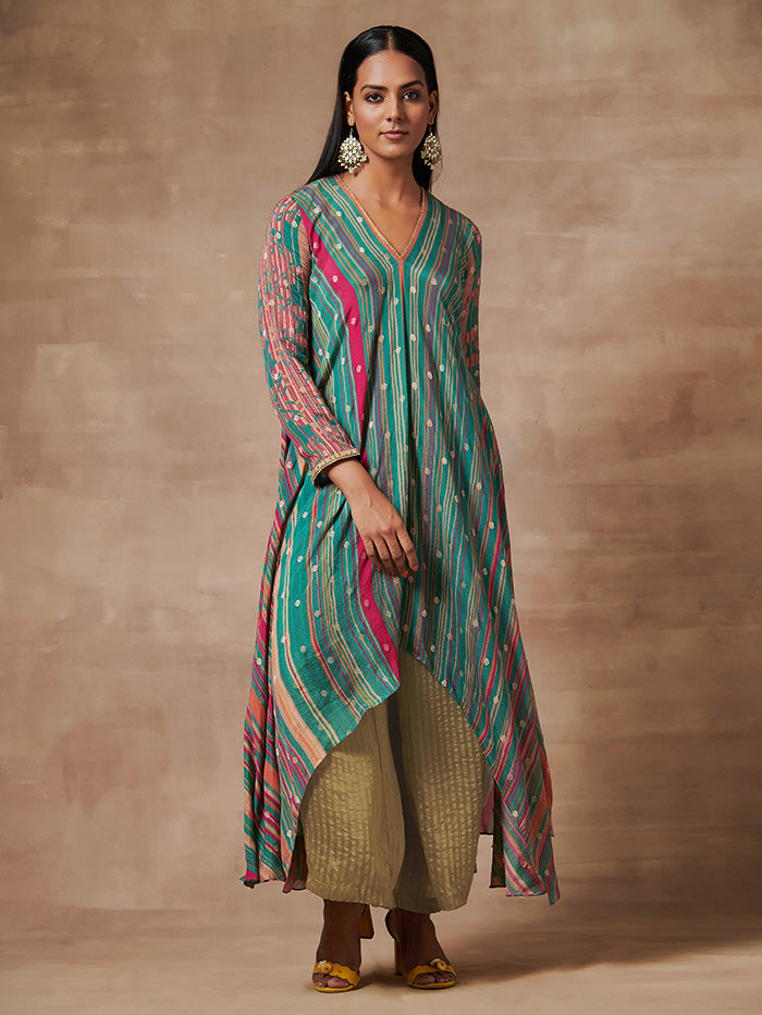 Green Blue Kurta Set | Shop Saundh