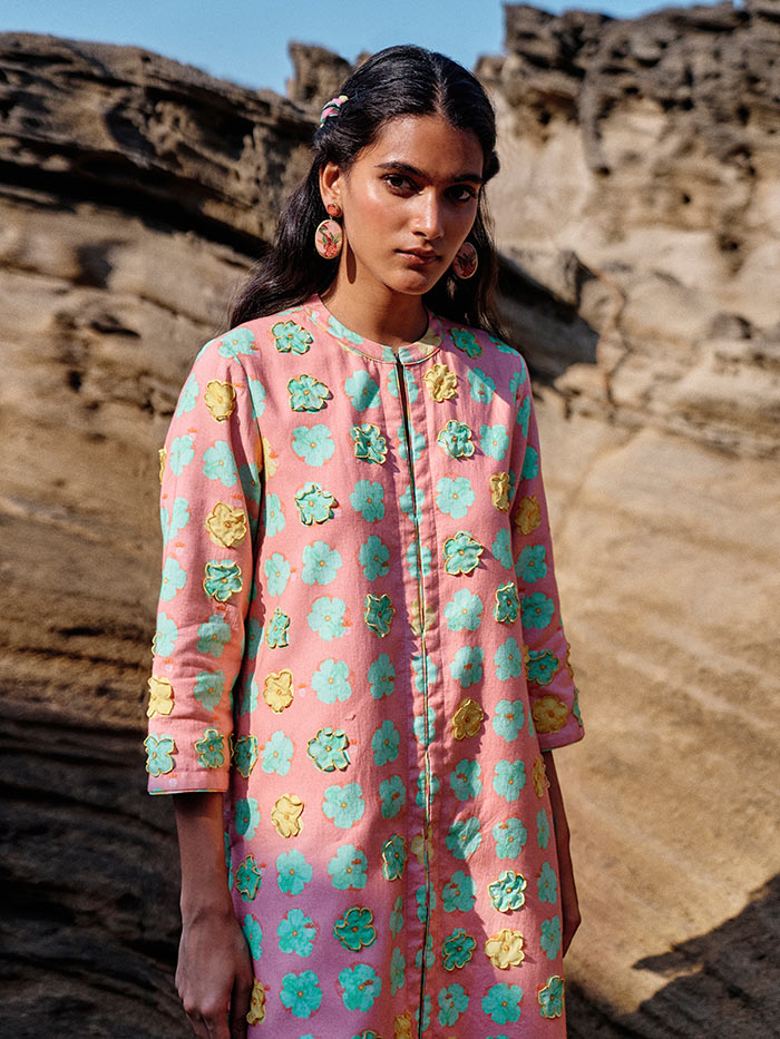 Peach Appliqued Jacket| Shop All-Day Jacket