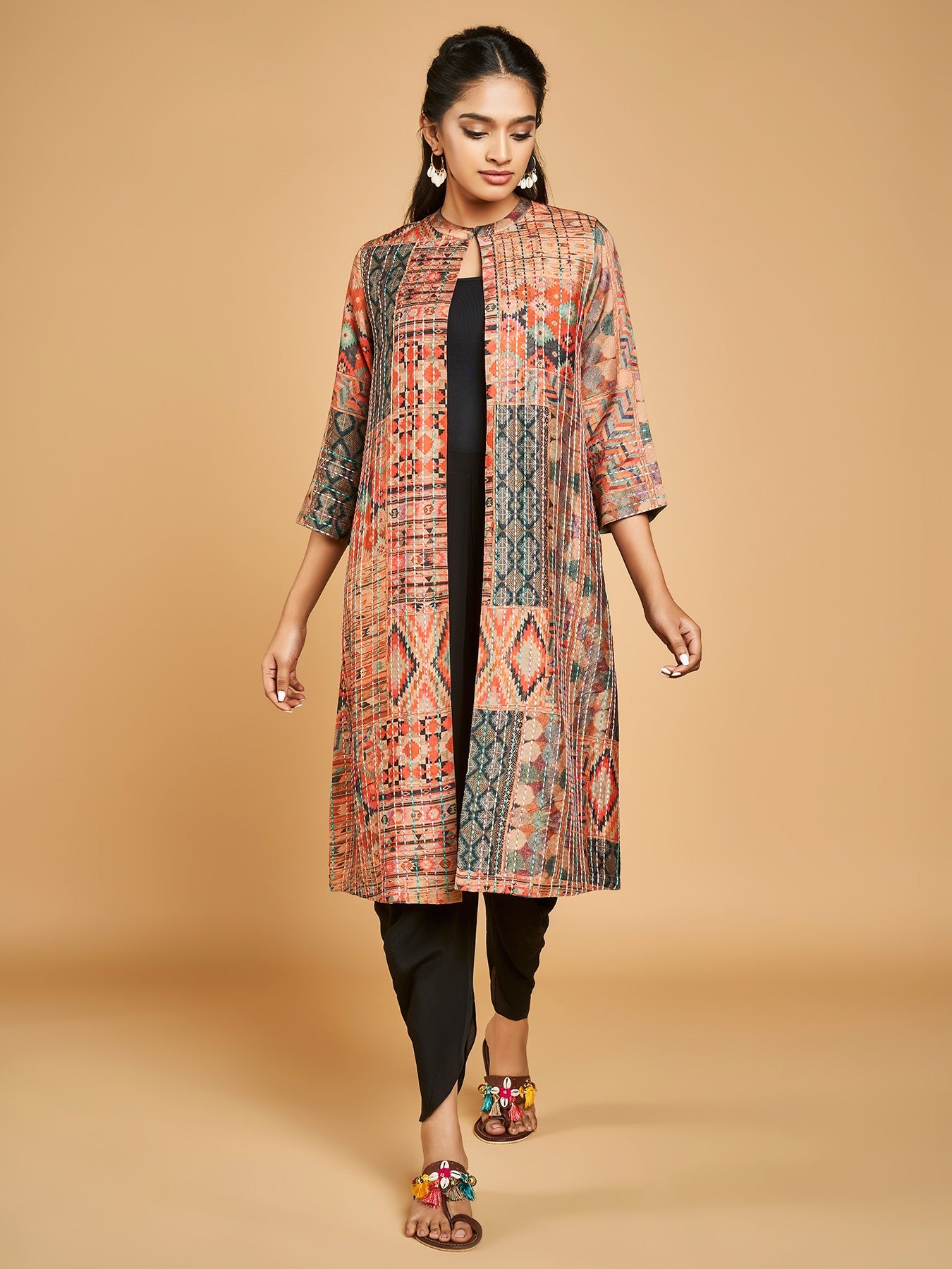 Rihla Brown bohemian printed Jacket