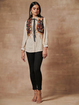 White Top with Jacket | Shop Saundh