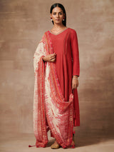 Red Kurta Set with Dupatta | Shop Saundh