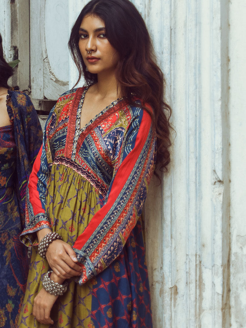 Mizo Olive Brown Dress