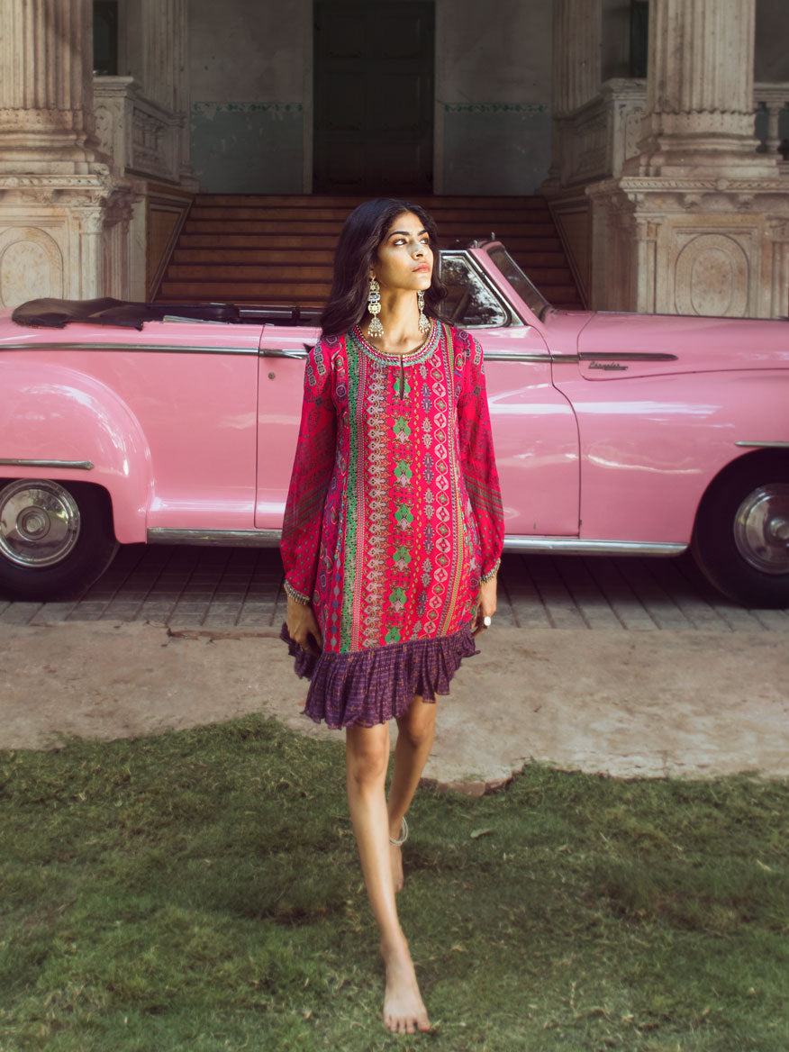 Mizo Pink Frill Dress