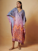 Purple Ombre Silk Kaftan | Shop Saundh