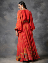 Orange Crop Top and Skirt | Shop Saundh
