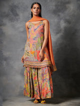 Konyak Orange Kurta Sharara Set with Dupatta