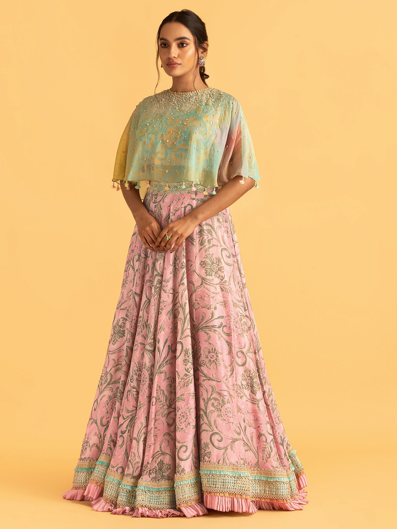 Mysore Pastel Pink Lehenga | Shop Saundh