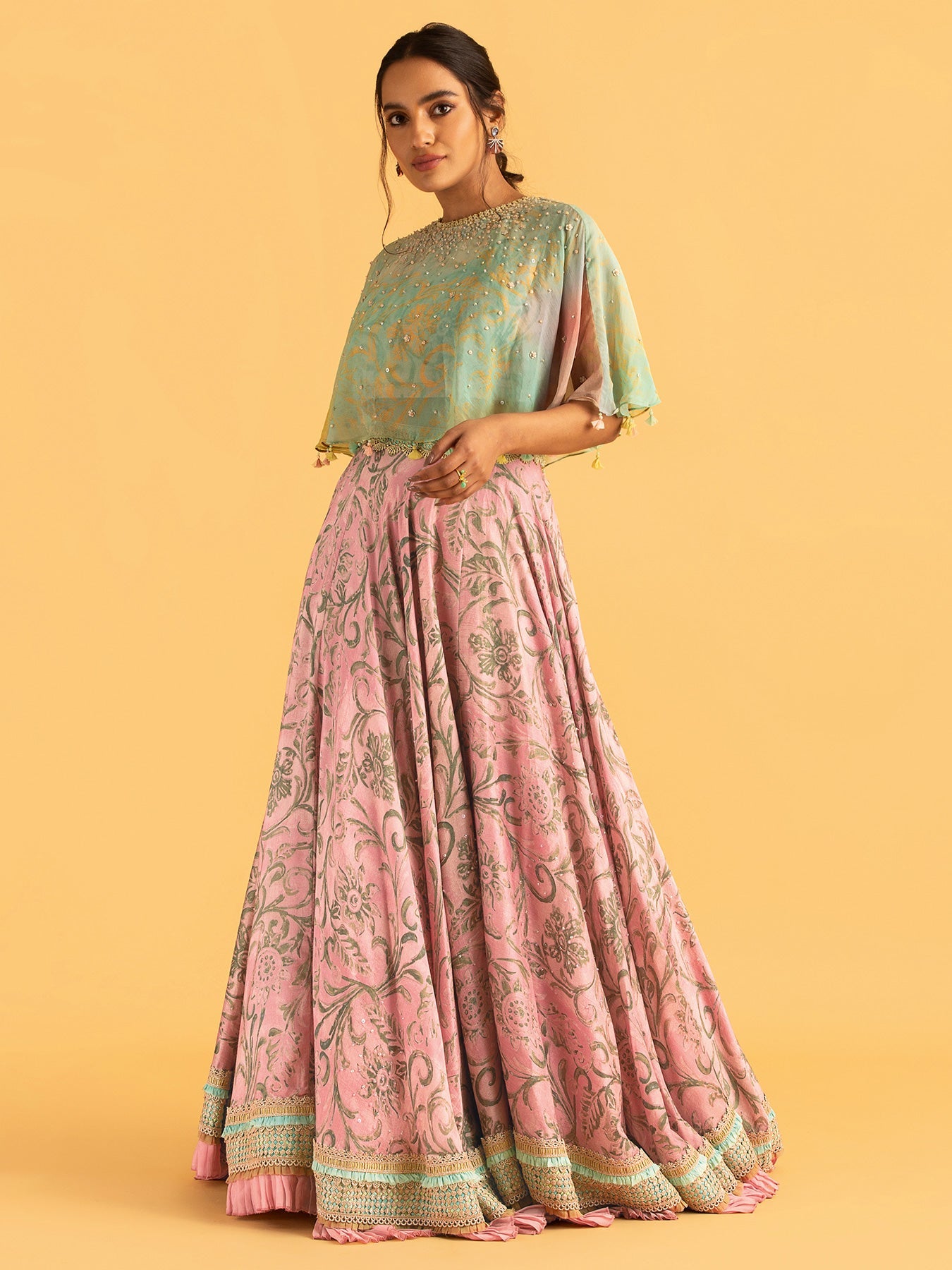 Mysore Pastel Pink Lehenga | Shop Saundh