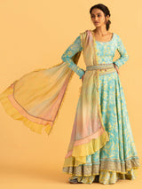 Mysore Mint Blue Lehenga | Shop Saundh