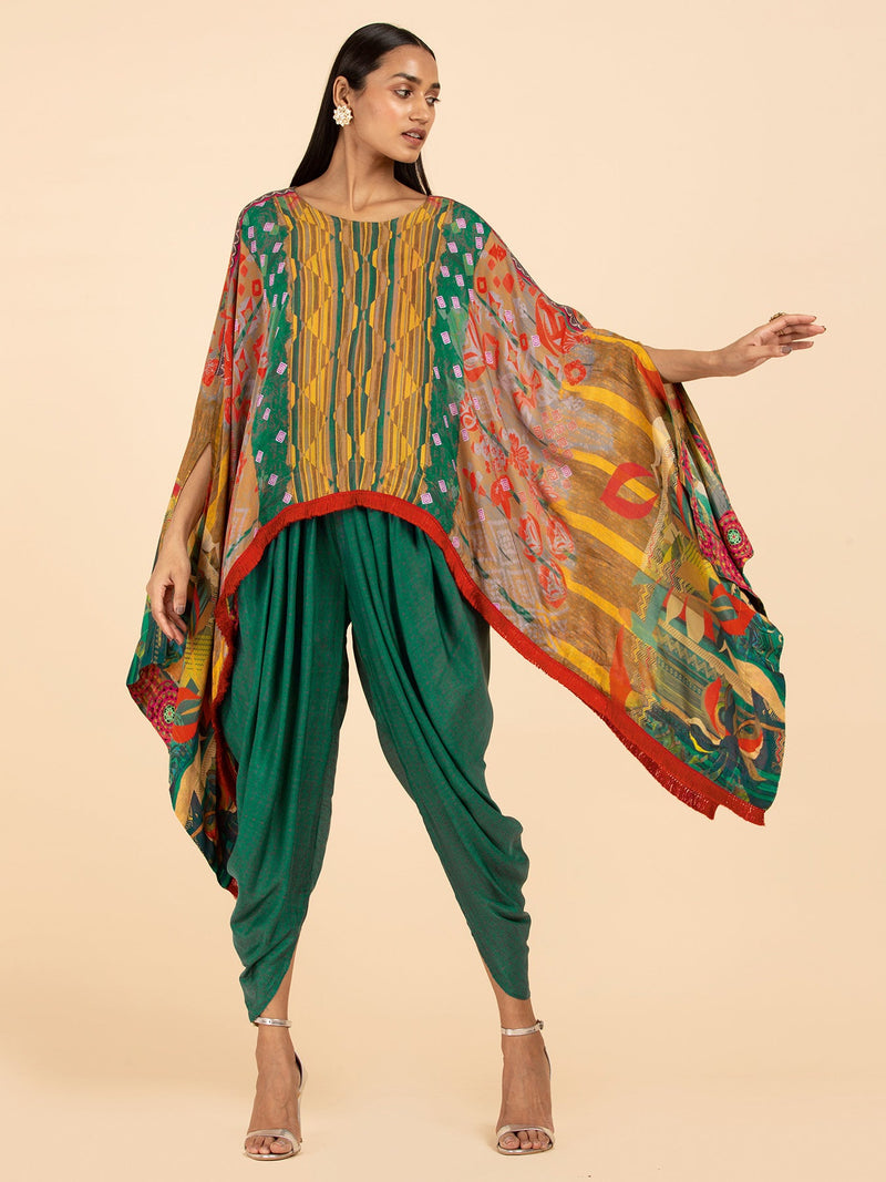 Twin Town Mustard Teal Kaftan
