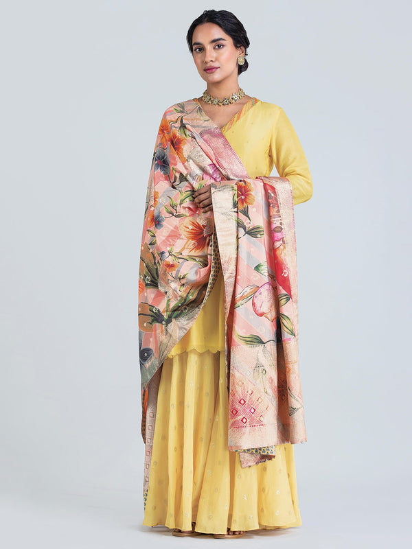 Yellow Sharara Chanderi Silk Set| Shop Saundh